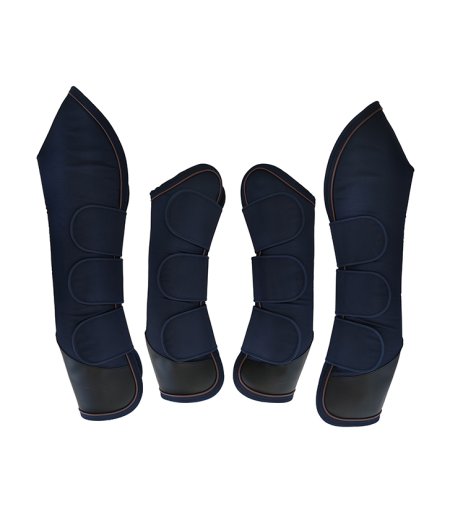Horse Travel Boots Set Leather Navy