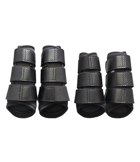 Horse Brushing Boots Leather Grey