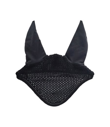 Horse Fly Veil Crochet Rhinestone Black