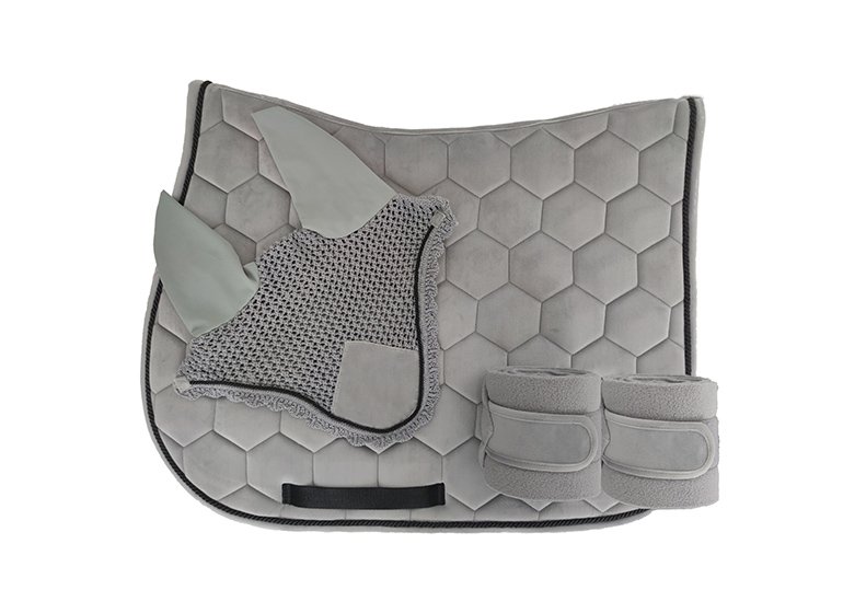Velvet Saddle Pad Set Grey