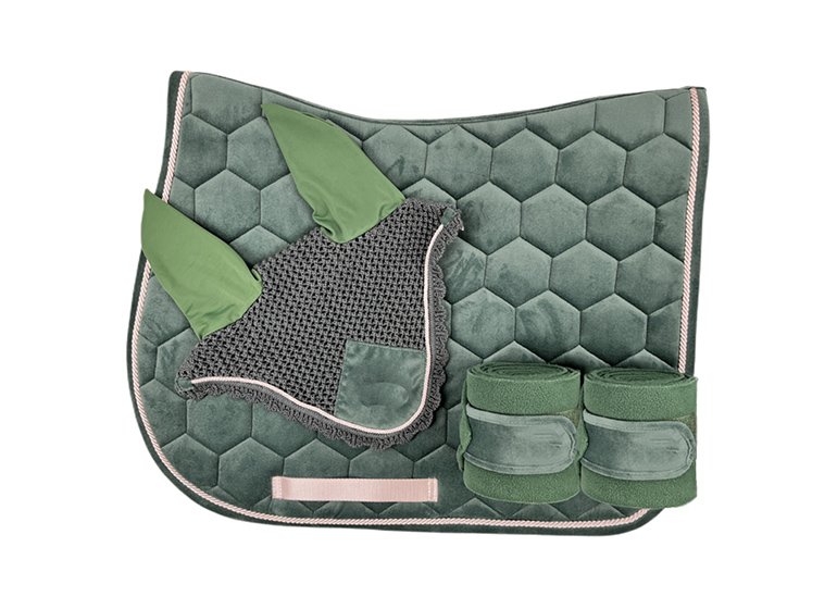 Velvet Saddle Pad Set Green